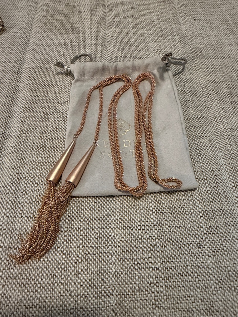 Kendra Scott Rose Gold Phara Tassel Necklace